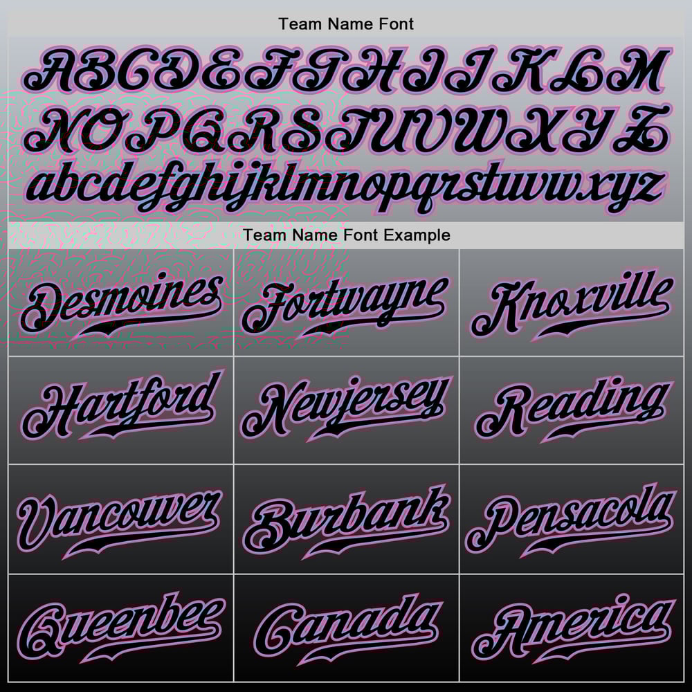 Camiseta de béisbol auténtica rosa-negra, moda, gris degradado, personalizada