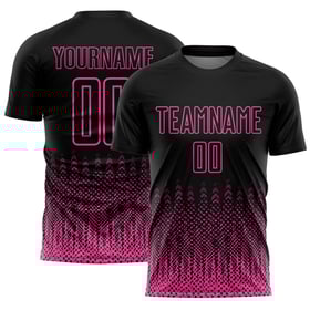 Benutzerdefinierte Sublimation Schwarz Jersey Uniform Rosa Fußball Geometrische Form