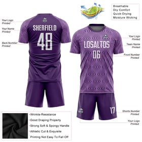 Soccer Jersey Purple Uniform White Custom Sublimation