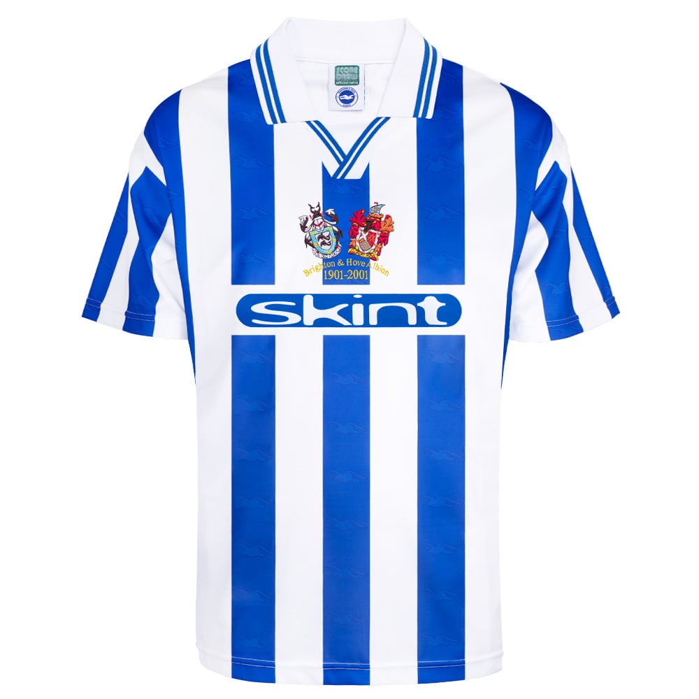 Herren Brighton & Hove Albion 2001 Heim Retro Jubiläums Trikot