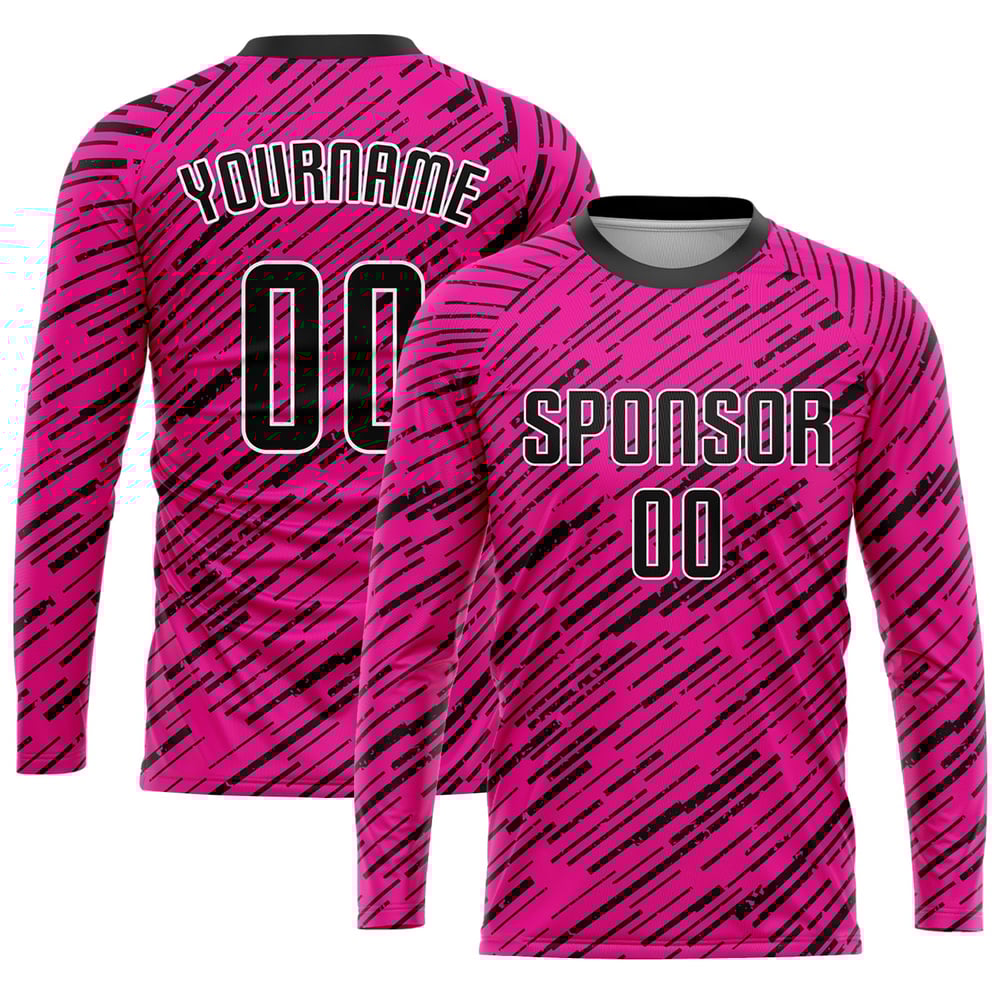 Custom Soccer Jersey Pink Uniform Sublimation Black-White