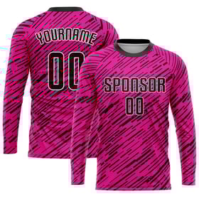 Custom Soccer Jersey Pink Uniform Sublimation Black-White