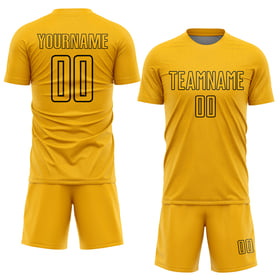 Camiseta de fútbol personalizada con sublimación de formas geométricas en dorado y negro