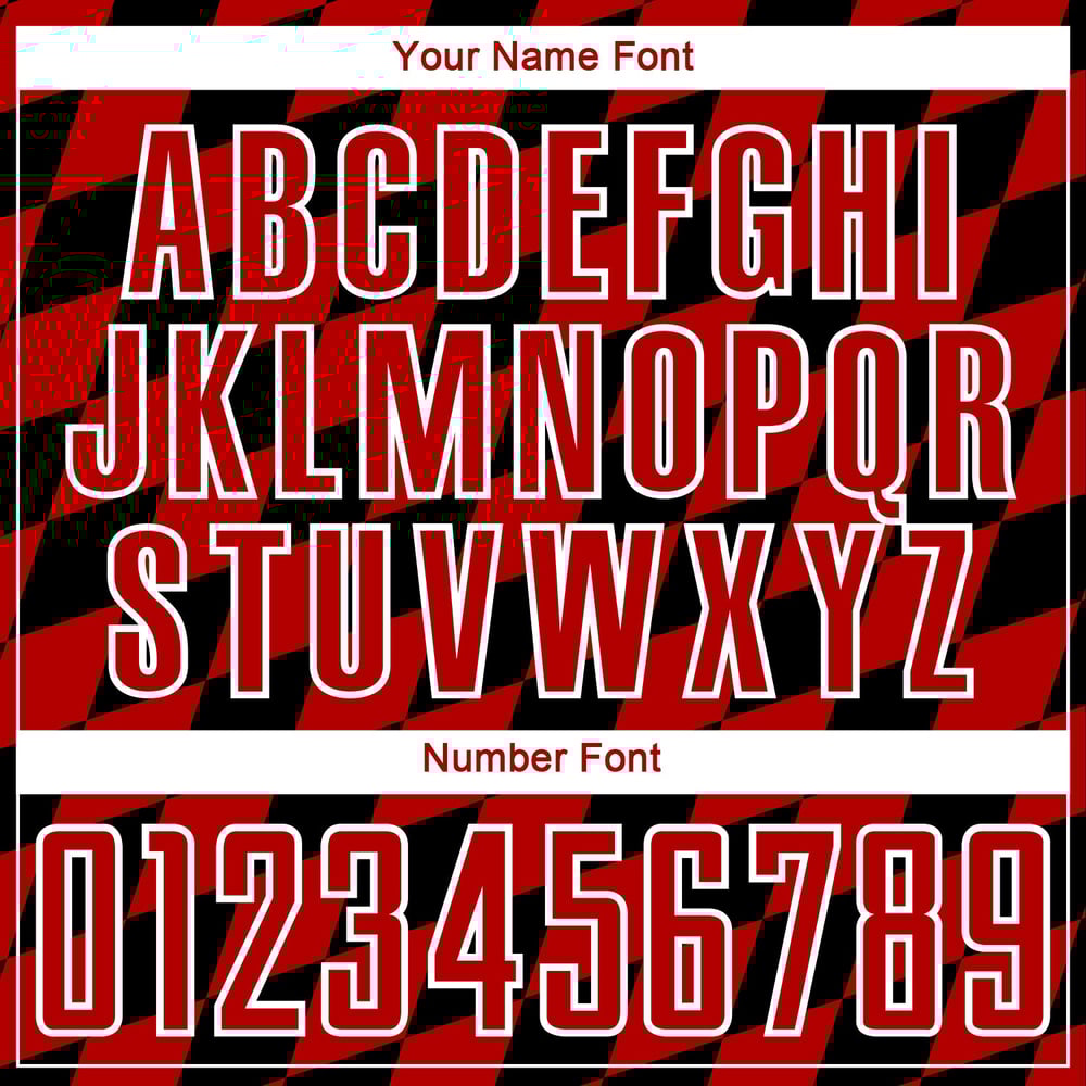 Black Print Soccer Custom Rhombus Sublimation Red-White Uniform Jersey