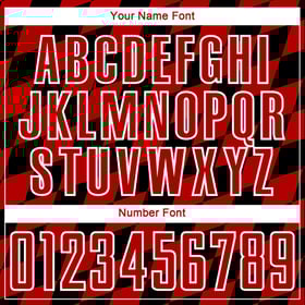 Black Print Soccer Custom Rhombus Sublimation Red-White Uniform Jersey