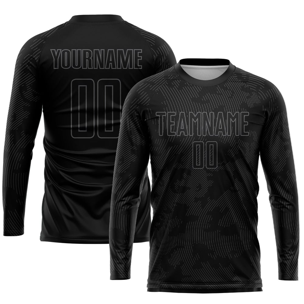 Black Soccer Gray Jersey Sublimation Custom Uniform