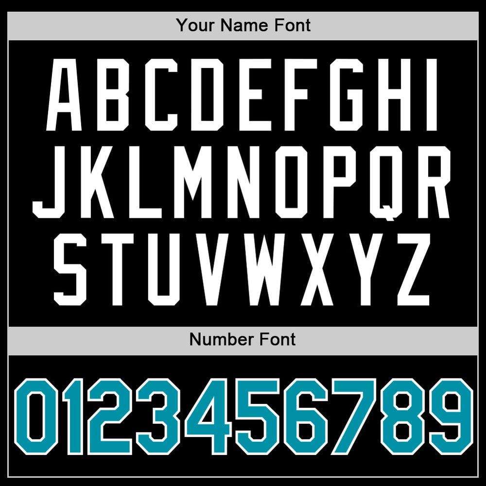 Camiseta de béisbol auténtica retro en negro, verde azulado y blanco, personalizada