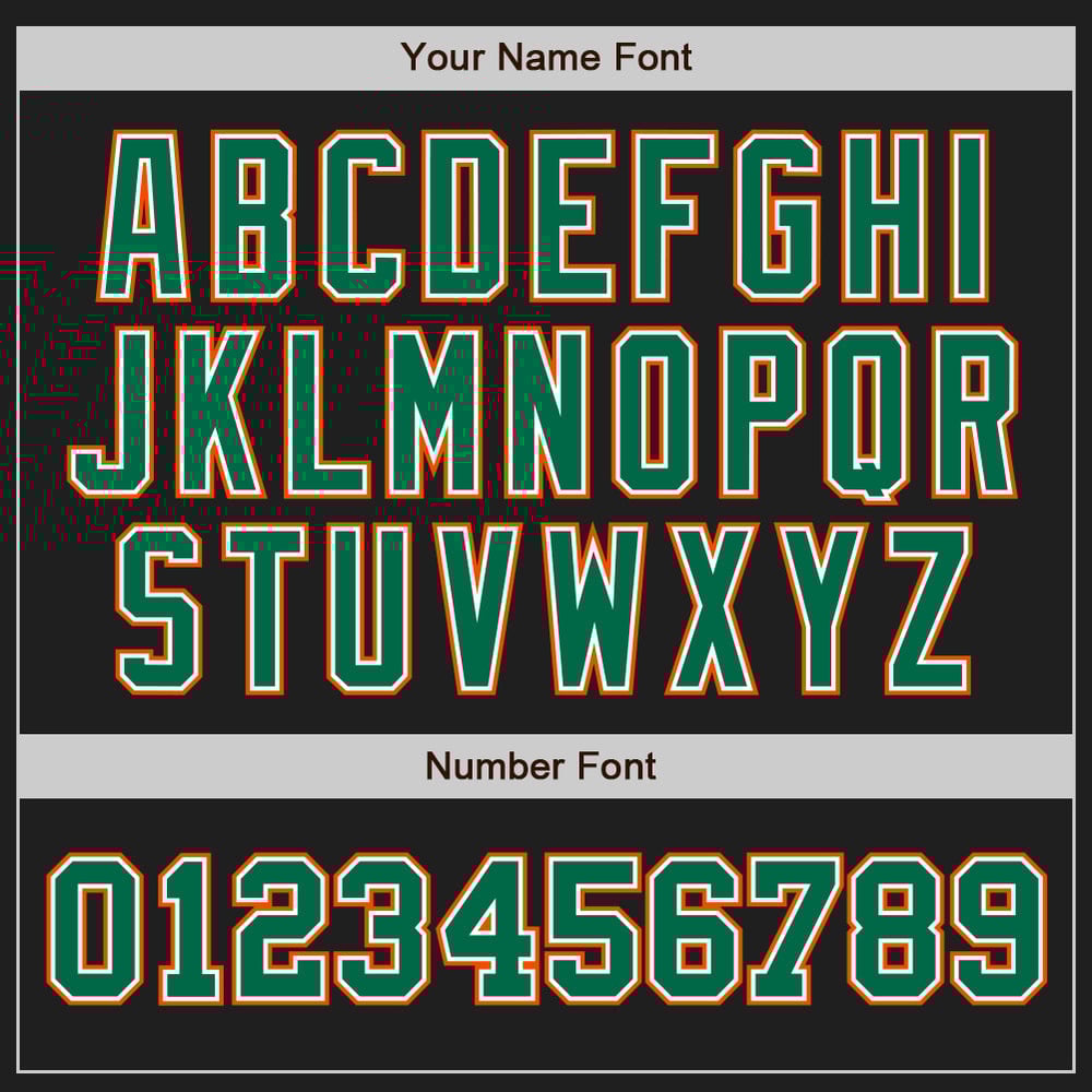 Camiseta de béisbol Two Kelly personalizada en tono verde-naranja y negro auténtica