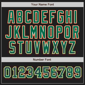 Camiseta de béisbol Two Kelly personalizada en tono verde-naranja y negro auténtica