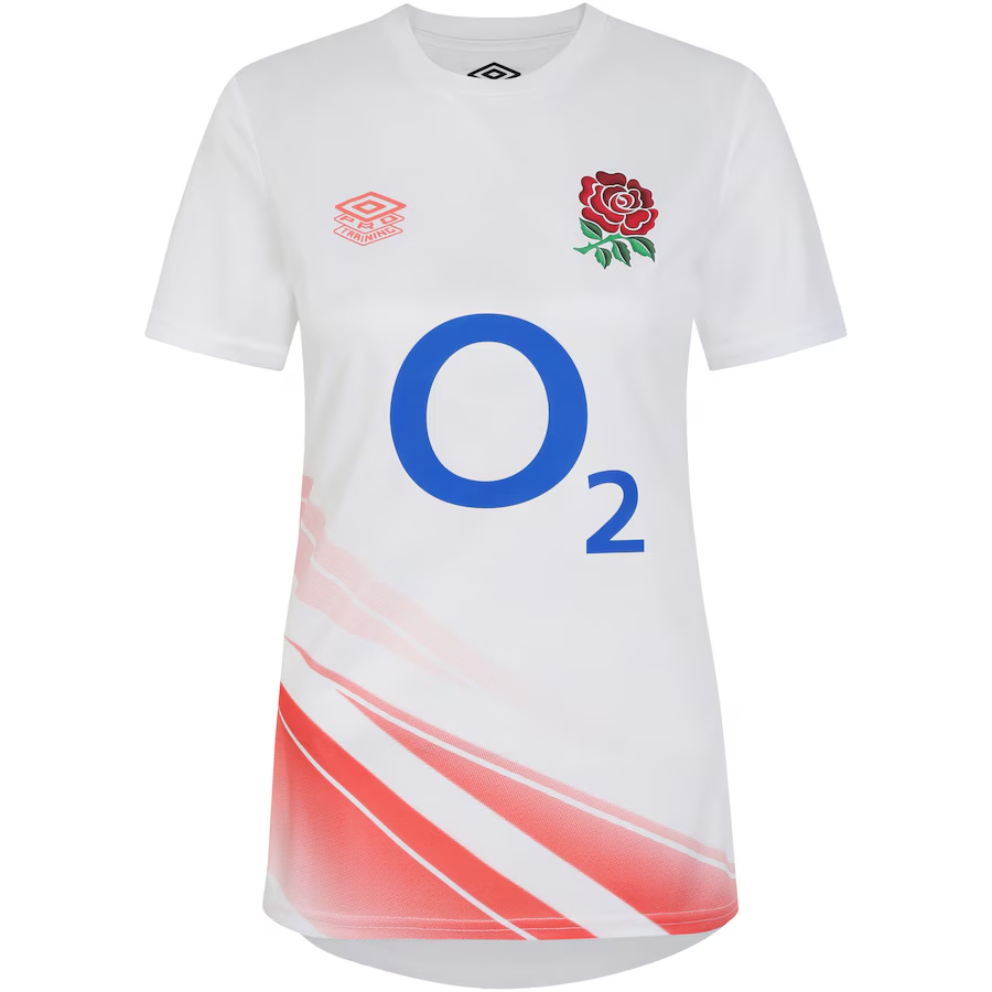 Women's England Rugby 2024/25 Third Red Roses Warm Up Shirt - White