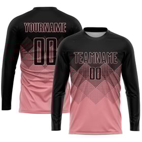 Medium Custom Soccer Jersey Uniform Sublimation Black Pink