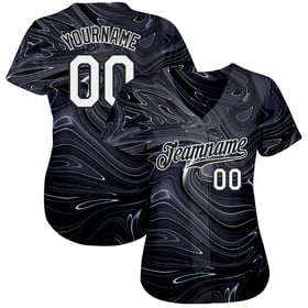 Maglia personalizzata con motivo 3D, motivo astratto marmorizzato fluido artistico da baseball liquido autentico