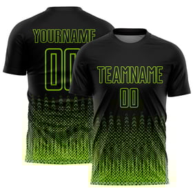 Schwarze Uniform Trikot Form Neon Sublimation Custom Geometrisch Fußball Grün