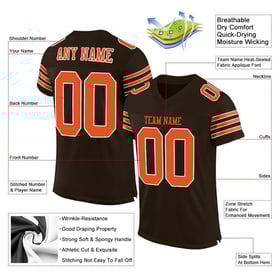 Jersey Custom Mesh Orange-White Football Brown