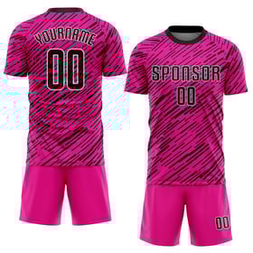 Maillot de football personnalisé rose, noir et blanc, sublimé