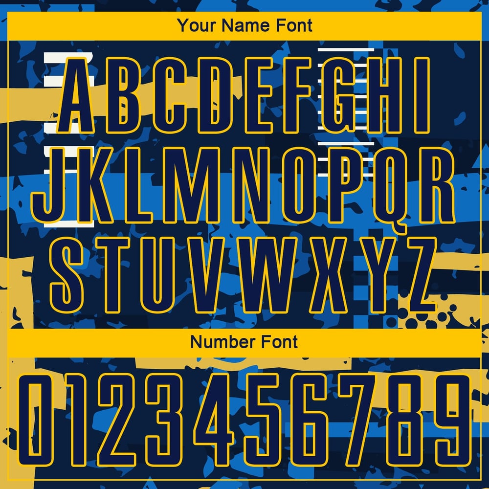 Navy Soccer Uniform Jersey Navy-Gold Sublimation Custom