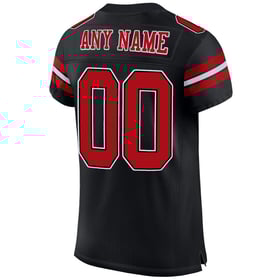 Black Football Jersey Red-White Custom Mesh Authentic