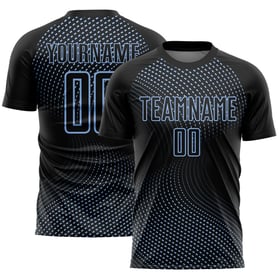 Blue Lines Jersey Geometric Uniform Soccer Light Sublimation Black Custom