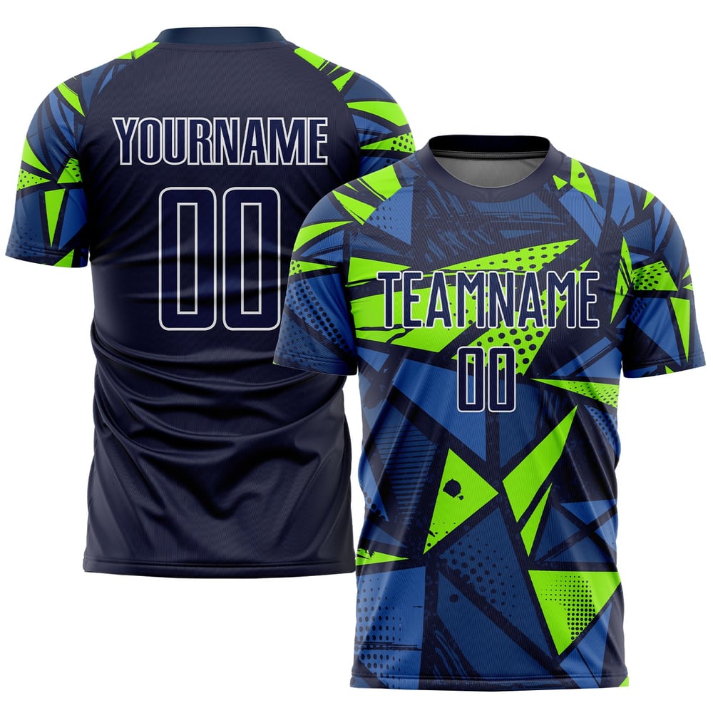 Soccer Sublimation Custom Jersey Uniform Navy Navy-Neon Green