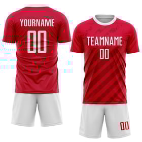 Maillot de football personnalisé à sublimation rouge et blanc