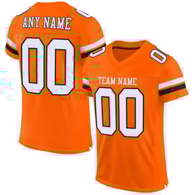 Mesh Jersey White-Black Orange Football Authentic Custom