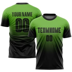 Fade Custom Jersey Fashion Sublimation Soccer Neon Green Uniform Black