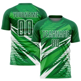 Soccer Custom Green Uniform Jersey White Sublimation Kelly