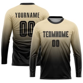 Black Jersey Custom Uniform Fade Fashion Soccer Cream Sublimation
