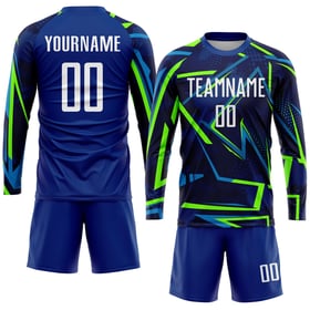 Soccer Sublimation White-Neon Custom Green Uniform Jersey Royal