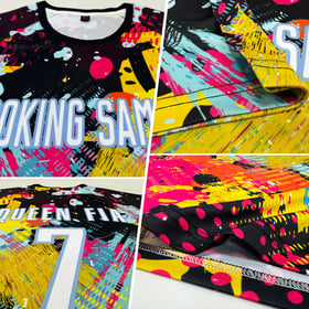 Custom Blue White-Light Sublimation Graffiti Jersey Soccer Uniform Pattern