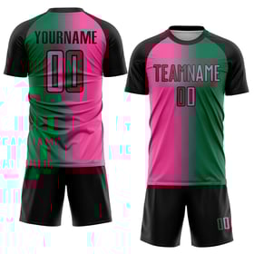Kelly Uniform Grün Sublimation Gradienten Jersey Mode Benutzerdefinierte Rosa-Schwarz