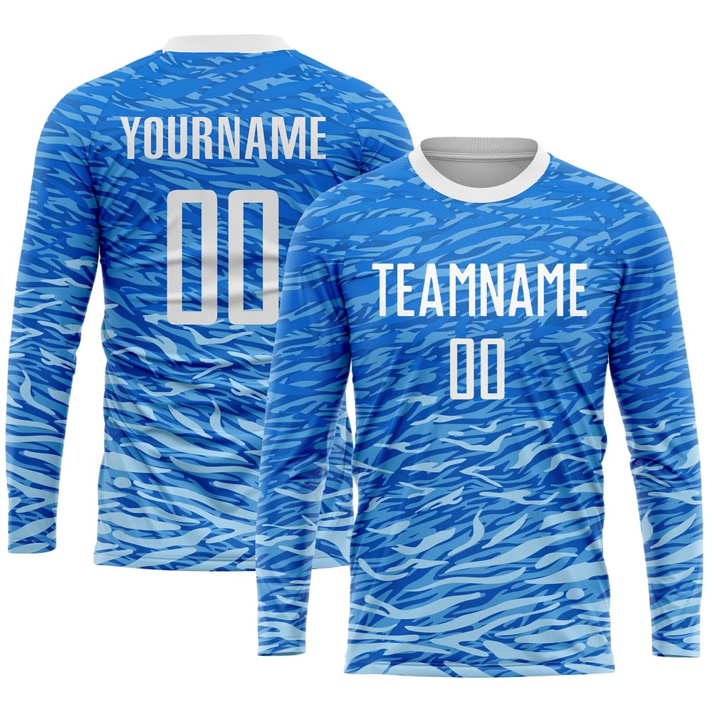 White Soccer Uniform Sublimation Royal Custom Jersey