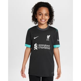 Kinder Liverpool 2024/25 Auswärts LFC Champions Trikot & Goldene Trophäe