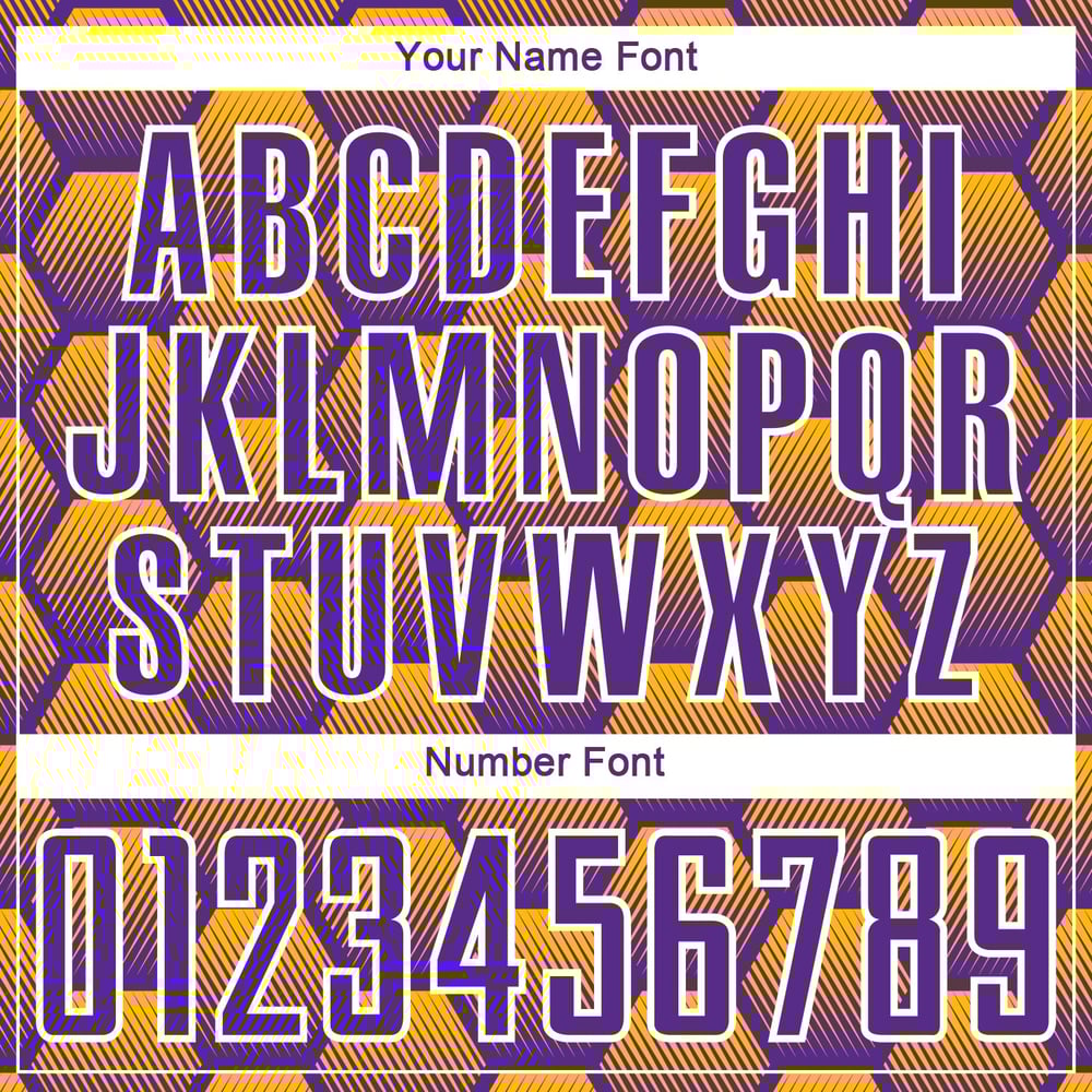 Pattern Gold-White Custom Jersey Purple Sublimation Uniform Hexagons Soccer