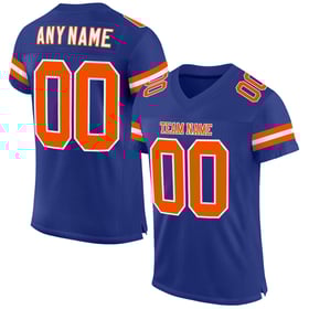 Custom Orange-White Mesh Jersey Royal Football Authentic