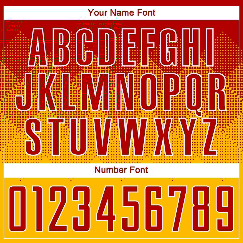 Custom Red-White Uniform Gold Jersey Soccer Sublimation