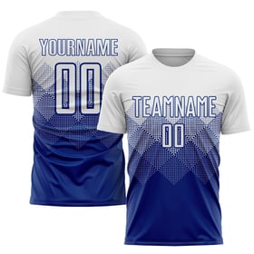 Maglia da calcio personalizzata Royal White Sublimation