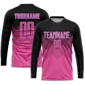 Black-LIght Sublimation Custom Jersey Soccer Uniform Pink Shape Blue Gradient Square