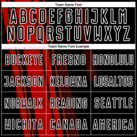 Black-White Soccer Custom Uniform Red Jersey Lines Sublimation