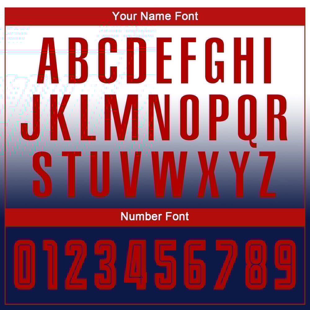 Red-Navy Fade Uniform Sleeve Fashion White Soccer Long Sublimation Jersey Custom