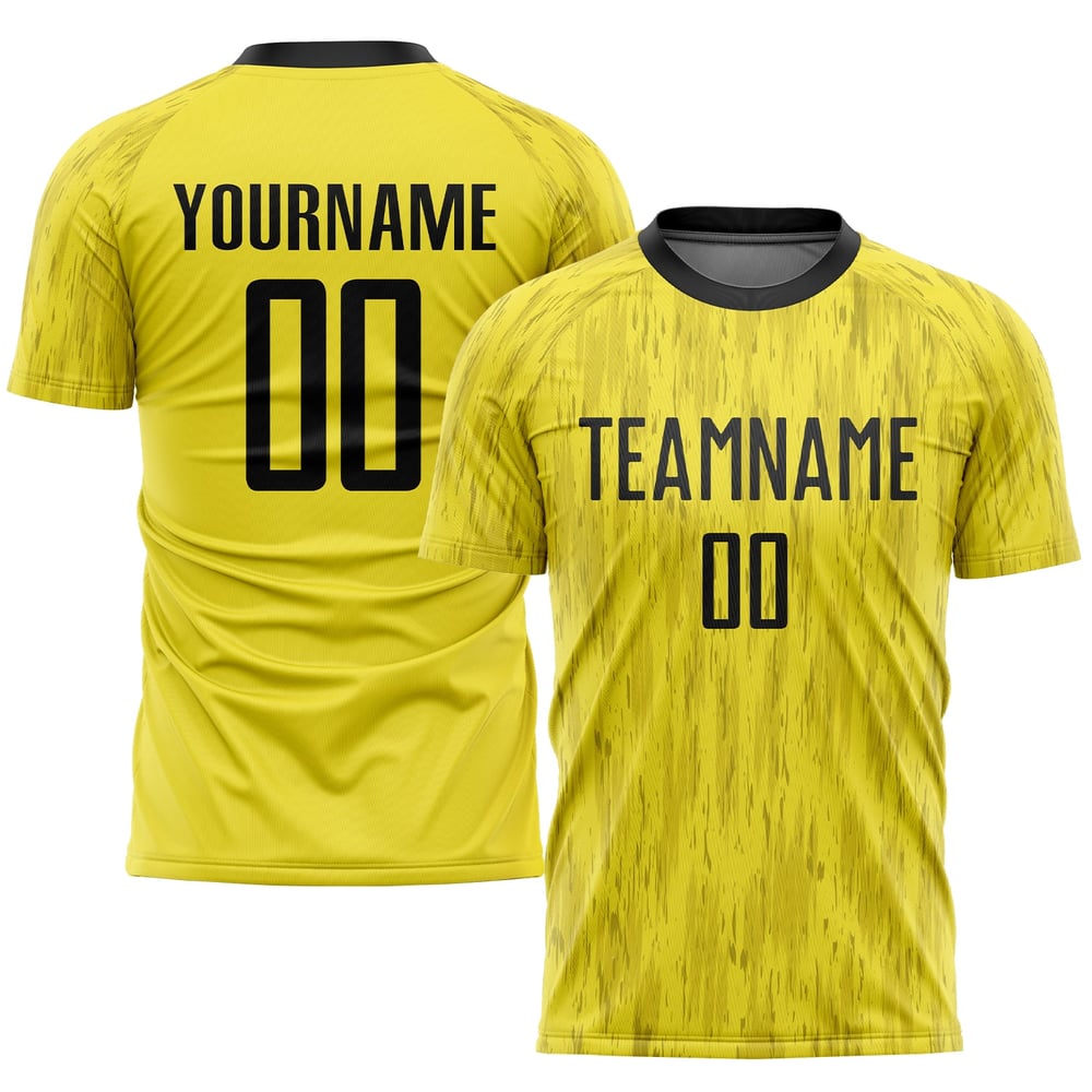 Gold Uniform Jersey Soccer Sublimation Custom Black
