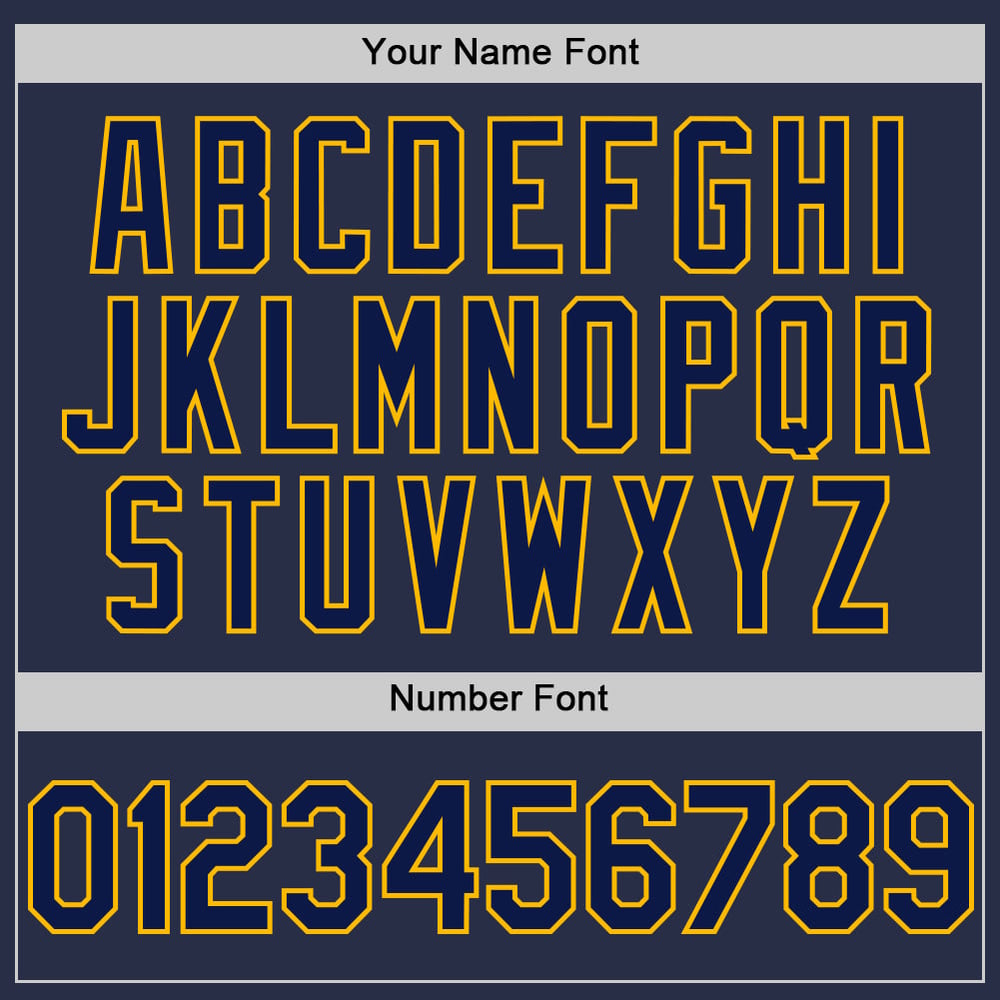 Navy Jersey Baseball Authentic Gold Custom Sleeveless