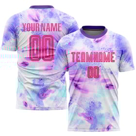Sublimation Uniform Custom Jersey Tie Soccer Pink-Purple Dye