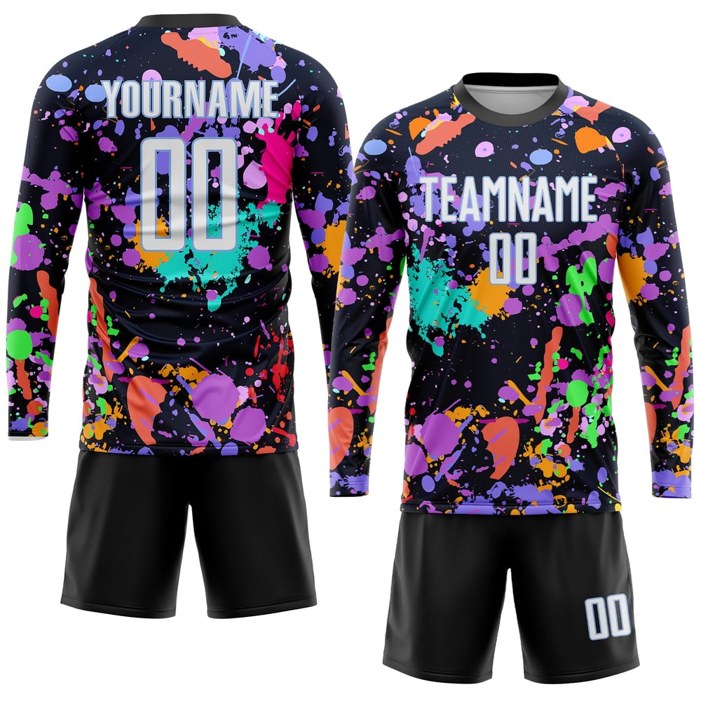 Soccer White-Light Pattern Uniform Jersey Sublimation Graffiti Custom Blue