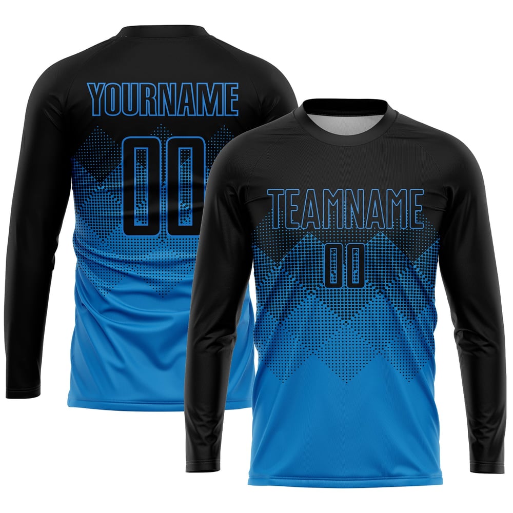 Jersey Sublimation Soccer Custom Uniform Black Blue