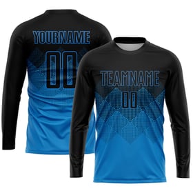 Jersey Sublimation Soccer Custom Uniform Black Blue