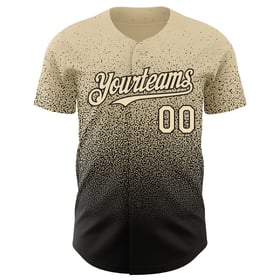 Maglia da baseball nera alla moda, autentica, personalizzata, color crema sbiadito