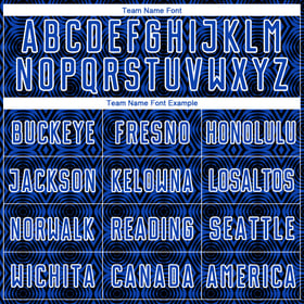 Black-White Thunder Custom Soccer Geometric Uniform Shapes Sublimation Blue Jersey