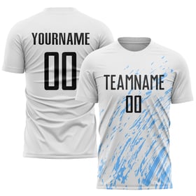 Blue Soccer Jersey Sublimation Custom White Black-Light Uniform