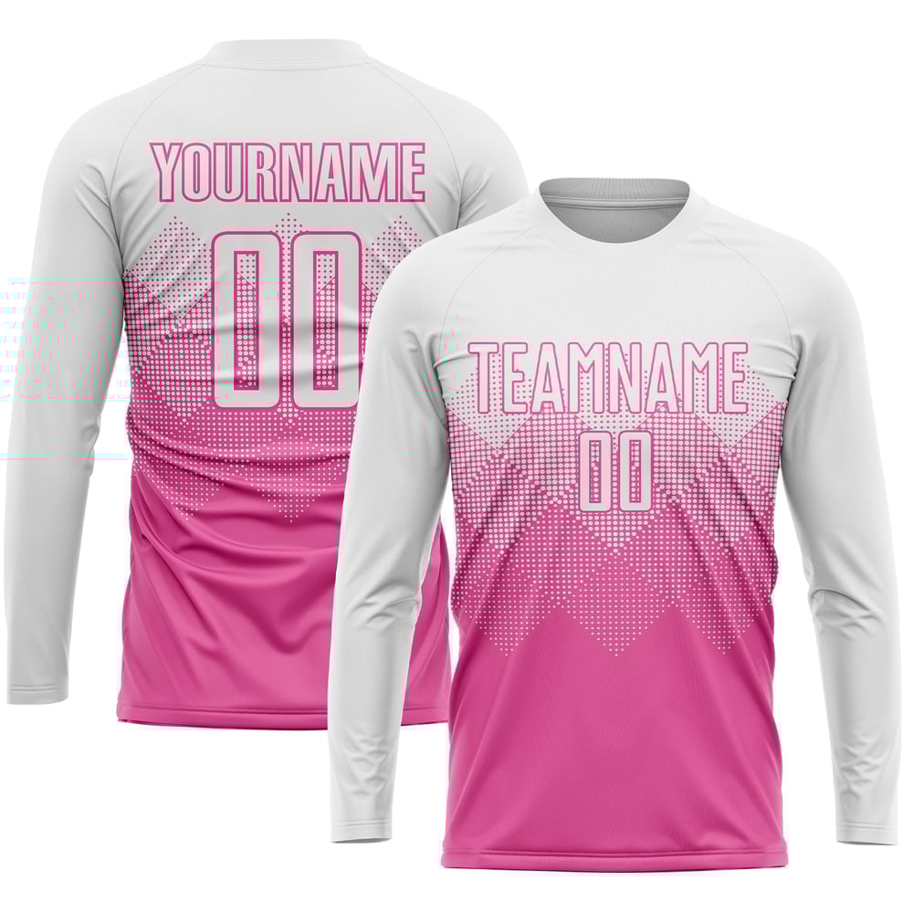 Sublimation White Pink Uniform Custom Jersey Soccer